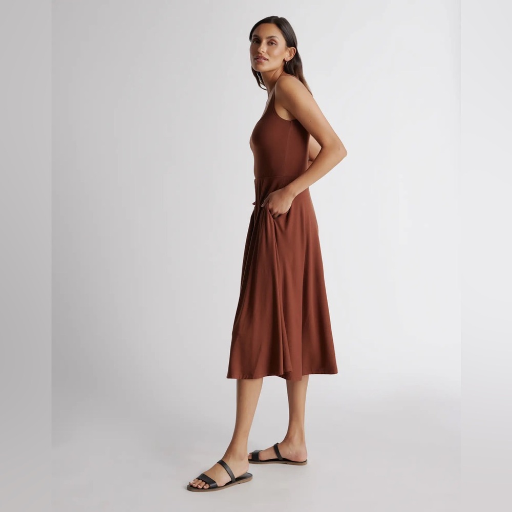 Quince Chocolate Brown Midi Dress - Picture 3 of 9